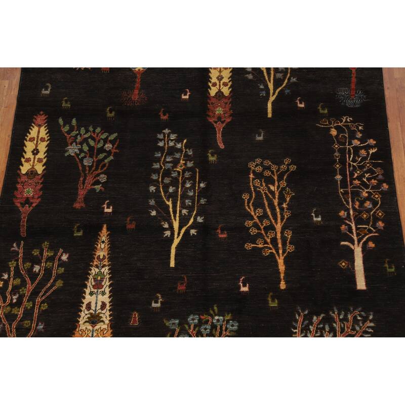 Hand Knotted Oriental 100% Wool Carpet Traditional Floral Brown Ziegler Area Rug - 9' 6'' X 6' 6''