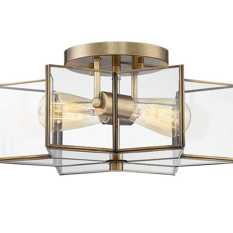 Trade Winds Stella Star Semi-Flush Mount Ceiling Light in Natural Brass