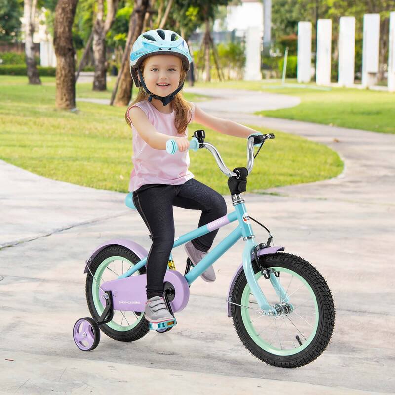 Costway 14" Kids Bike with Adjustable Saddle Handlebar Removable