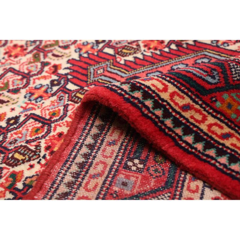 ECARPETGALLERY Hand-knotted Anadol Cream, Red Wool Rug - 3'4 x 5'0