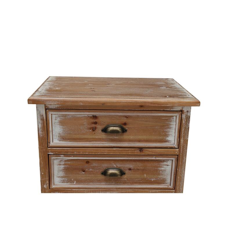 Rustic 50.79" Tall Wooden Accent Cabinet with Decorative Door and 3 Drawers
