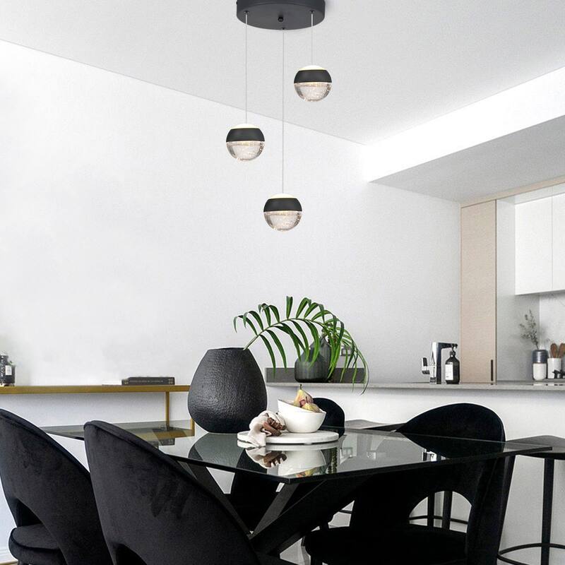 1-Light/3-Lights Globe LED Pendant Light with Bubble Crystal Ball