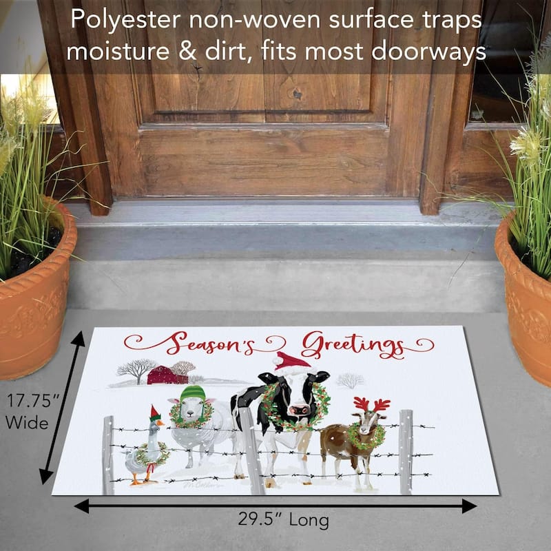 Holiday Greeters Indoor/Outdoor Entryway Mat Made in The USA Low Profile Protective Non-Skid Rubber Backing, 29.5" by 17.75"
