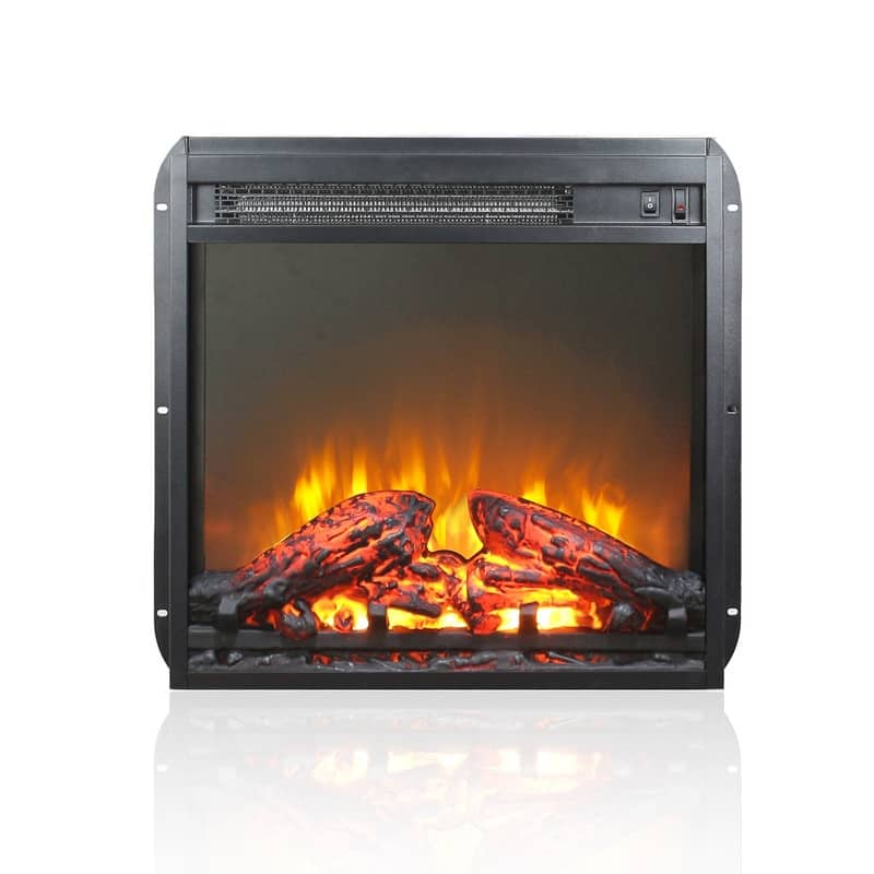 18/23/33 Inch Electric Fireplace Insert Ultra Thin Heater with Set Realistic Flame Touch Remote Control Overheating Protection