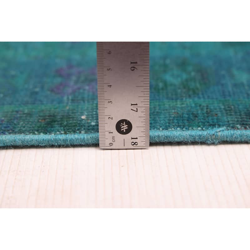 ECARPETGALLERY Hand-knotted Color Transition Teal Wool Rug - 4'1 x 6'7