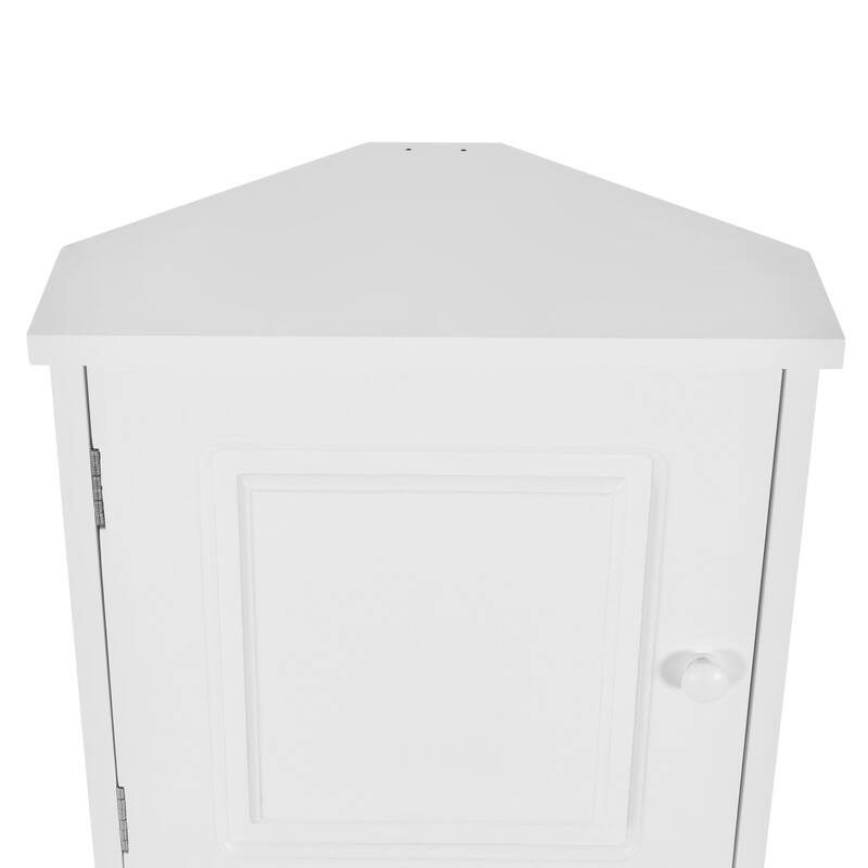64" MDF 2-door Bathroom Corner Cabinet with Adjustable Shelves