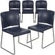 preview thumbnail 1 of 88, 5 Pack 880 lb. Capacity Full Back Contoured Sled Base Stack Chair - 23.75"D x 19.5"W x 32"H Navy