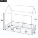 preview thumbnail 32 of 49, Metal House Bed with Fence, Roof & Door