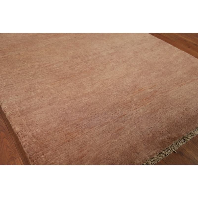 Brown Gabbeh Oriental Runner Rug Hand-Knotted Hallway Wool Carpet - 3'1"x 9'5"