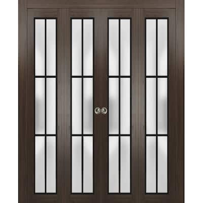 Double Bi-fold Doors Planum 2122 Chocolate Ash Sturdy Tracks