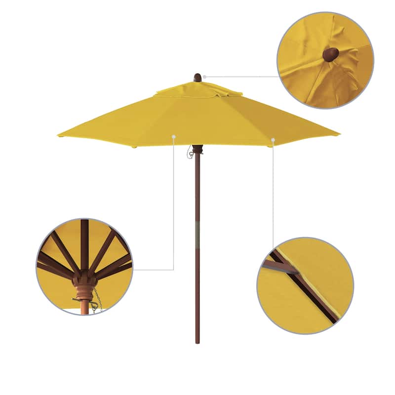 Port Lavaca 7.5ft Round Wood Umbrella by Havenside Home, Base Not Included