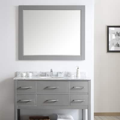 Florence 48" Rectangular Bathroom/Vanity framed Wall Mirror in Grey - 48 inches