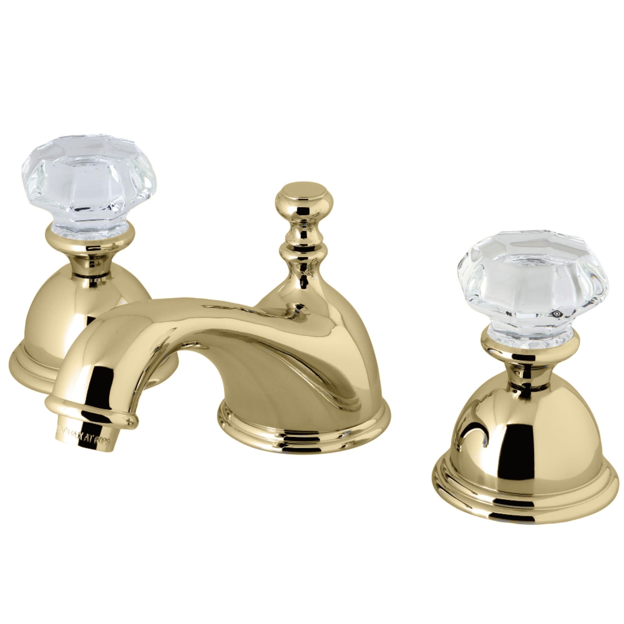 Kingston Brass Crystal Handle Polished Brass Widespread Bathroom Faucet