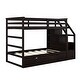 preview thumbnail 10 of 12, Twin-Over-Twin Bunk Bed with Twin Size Trundle and 3 Storage Stairs,Multifunctional Kids Bunk Bed,Espresso