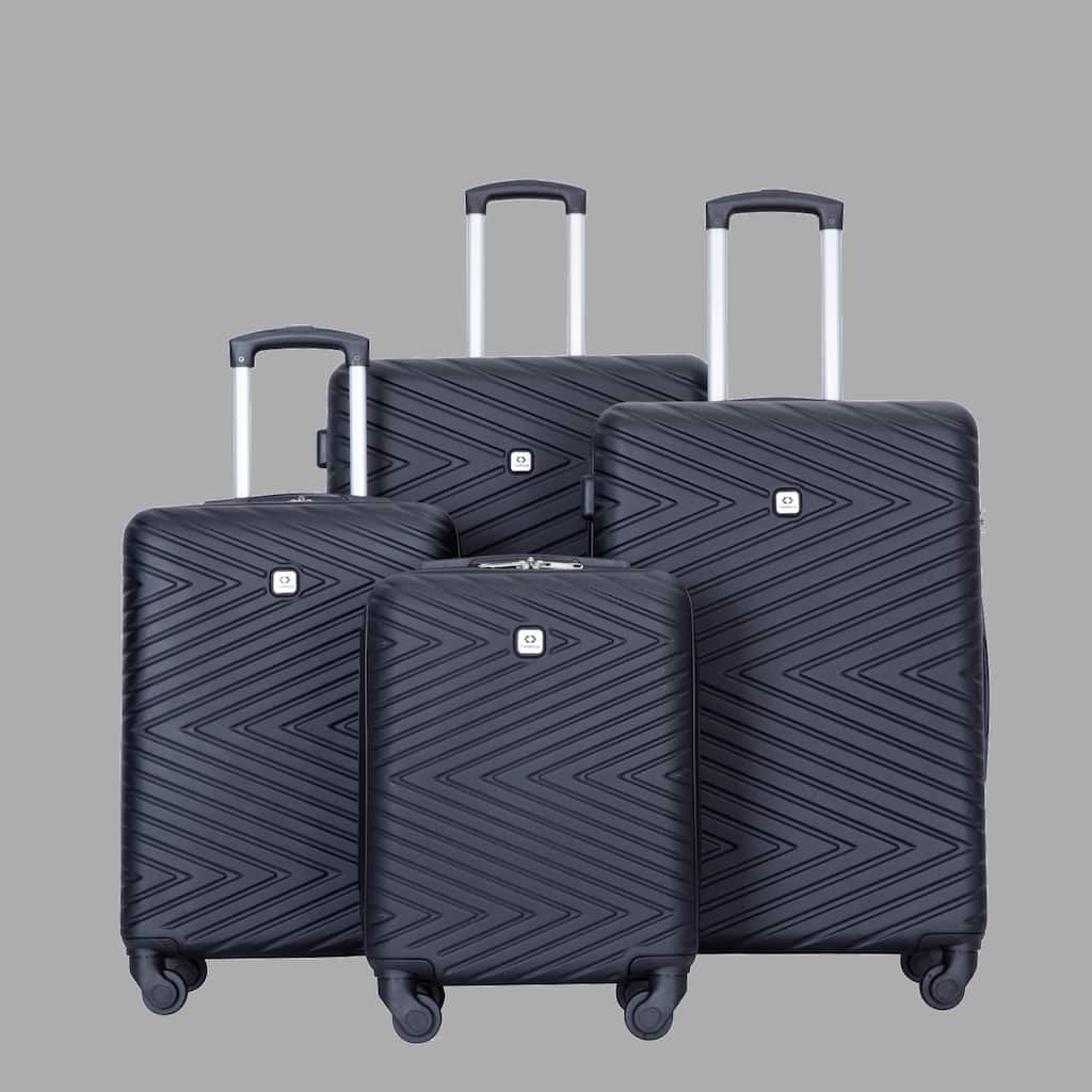 ABS 4-Piece Luggage Set with TSA Lock, Rotating Spinner Wheels, 16", 20", 24", 28" Suitcases for Travel