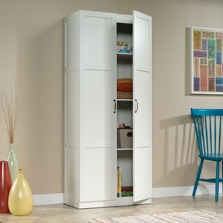 Select 2-Door Tall Storage Cabinet, White Finish - Bed Bath & Beyond ...