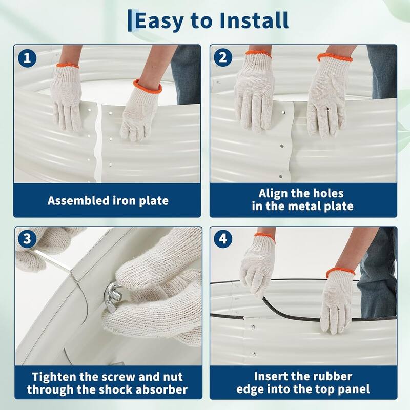 4X4x1Ft Round Galvanized Raised Garden Bed, Planter Box Kit for Vegetables, Flowers, Herbs & Fruits