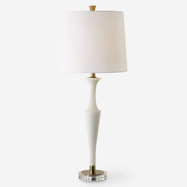 slide 2 of 7, Uttermost Colette White Stone Table Lamp - 35.5'' H X 14'' W X 14'' D