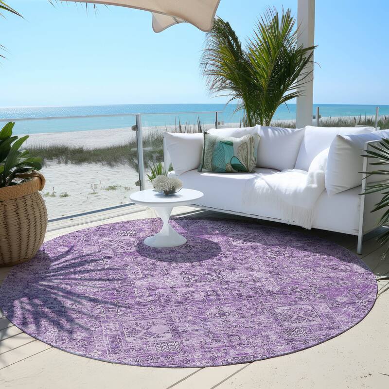Machine Washable Indoor/ Outdoor Chantille Vintage Traditional Rug