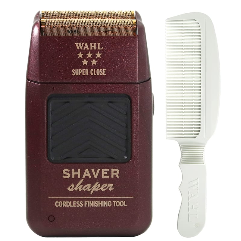 Wahl Professional 5-Star Series Rechargeable Shaver/Shaper #8061-100 + Wahl Flat Top Comb White #3329-100 - Red - Red