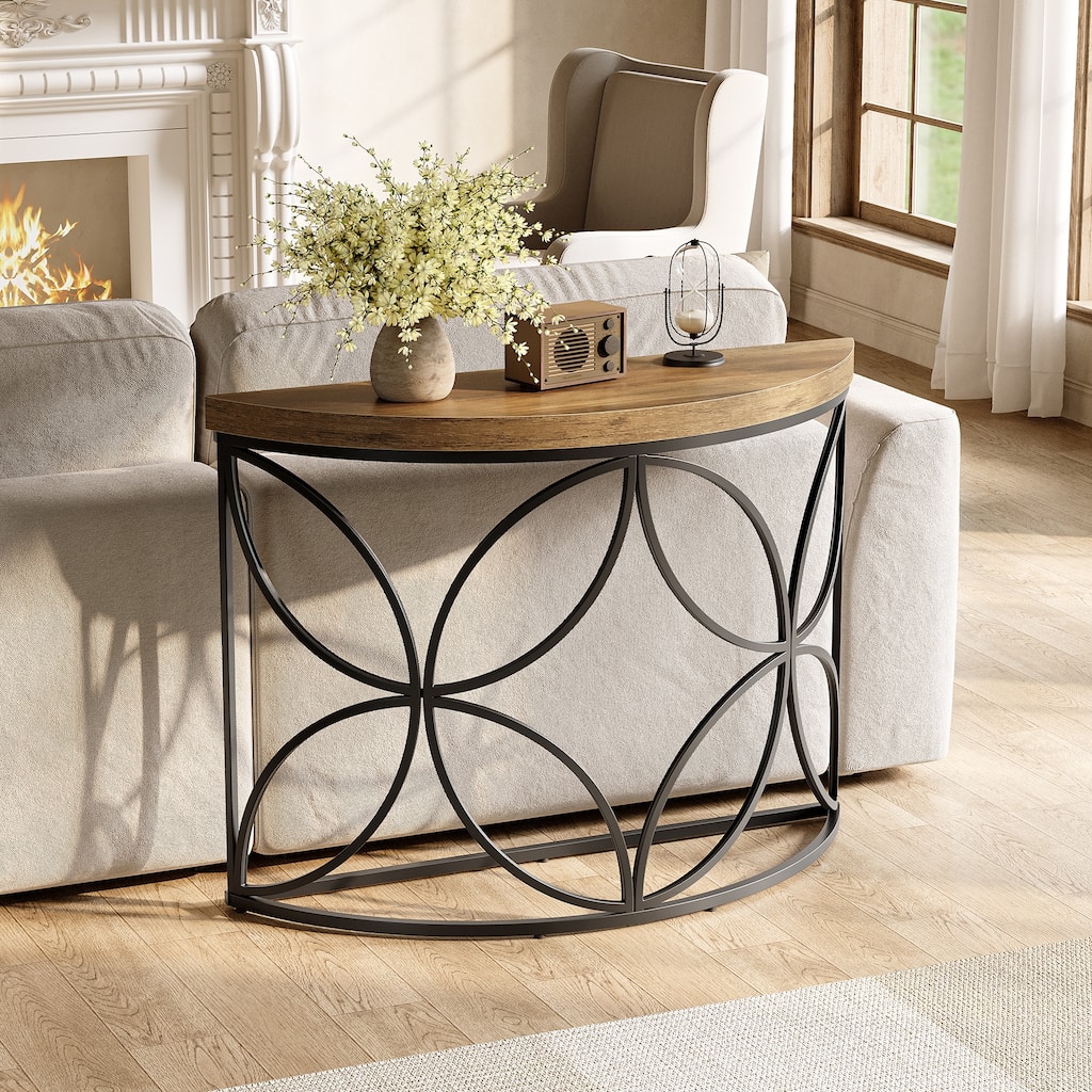 43.3-Inch Industrial Sofa Table, Narrow Console Table Behind Couch
