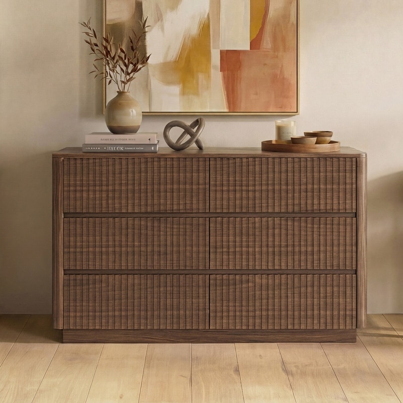 Spruce & Spring Mid-century Modern Fluted Fully Assembled Dresser