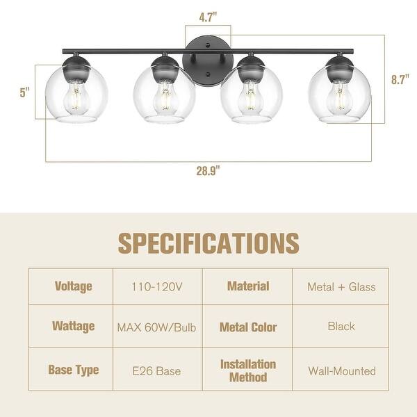 Globe Bathroom Vanity Light Bathroom Over Sink Lighting - Bed Bath ...