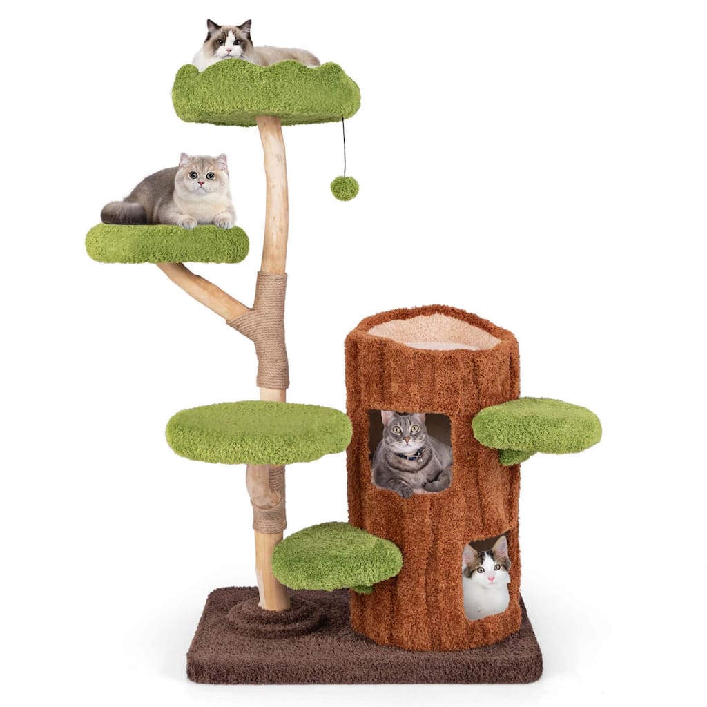 Costway Multi-level Cat Tree with Double Decker Cat House Scratching - See Details