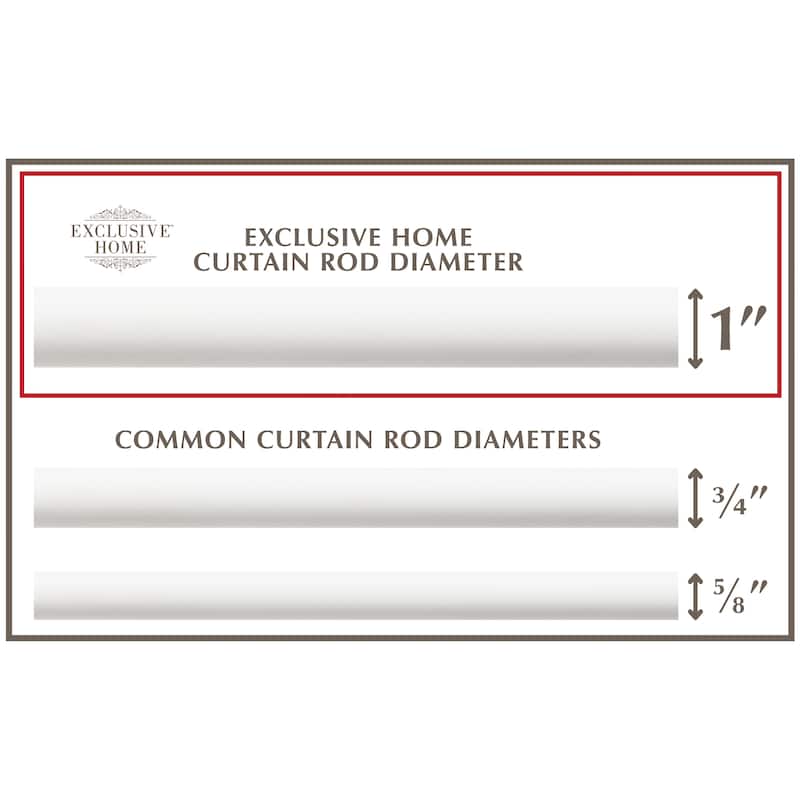 EXCLUSIVE HOME Crystal Ball 1" Curtain Rod and Finial Set - 84-160