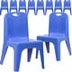 preview thumbnail 1 of 0, 10 Pack Plastic Stackable School Chair with Carrying Handle and 11'' Seat Height Blue