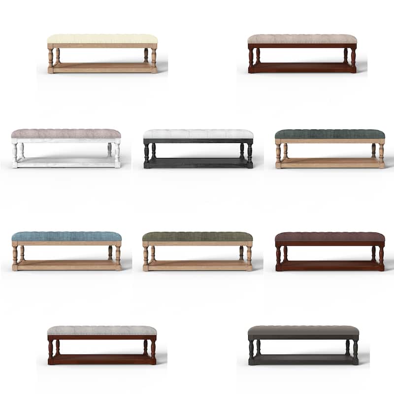 Tubbs 48-inch Tufted Cocktail Shelved Ottoman