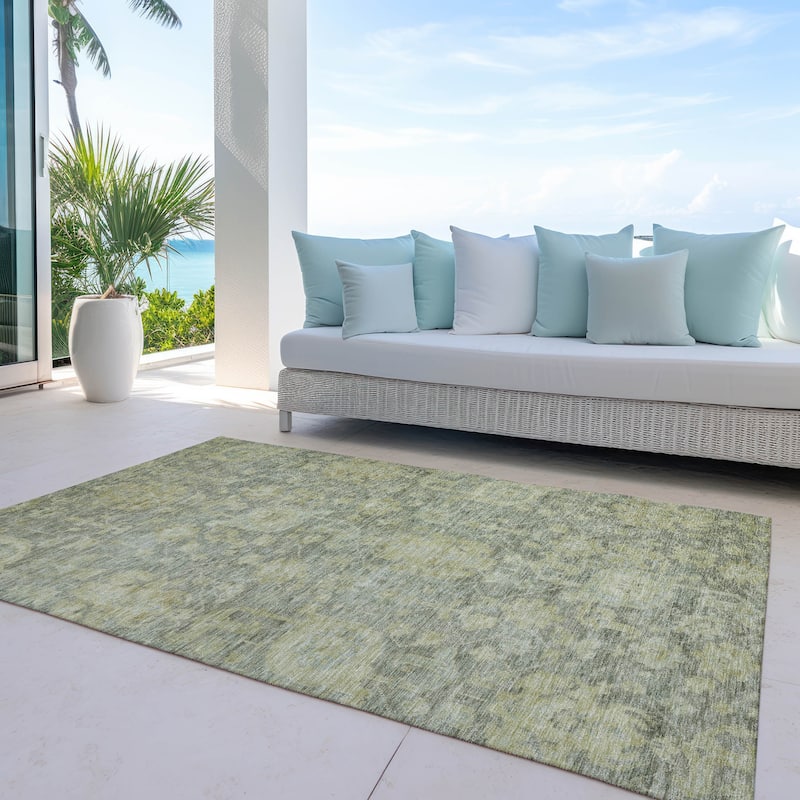 Machine Washable Indoor/ Outdoor Vintage Traditional Chantille Rug