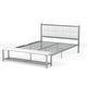 preview thumbnail 13 of 11, Porch & Den Sexton Modern Steel Faux Leather Button Tufted Kid Platform Bed with Bench White - Queen