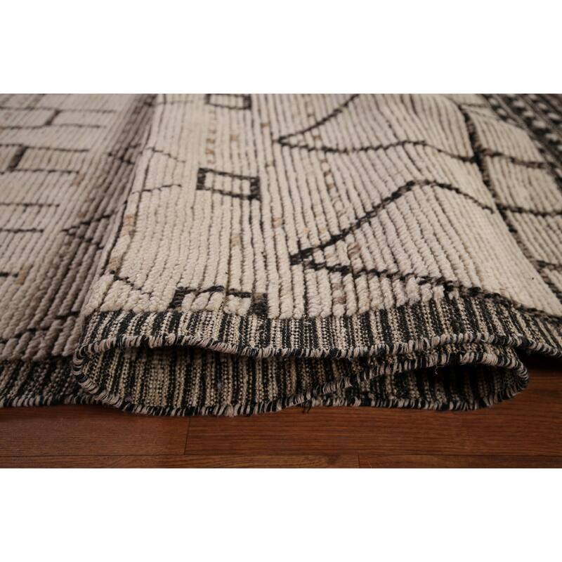 All-Over Trellis Moroccan Large Oriental Rug Hand-Knotted Wool Carpet - 9'11"x 16'0"