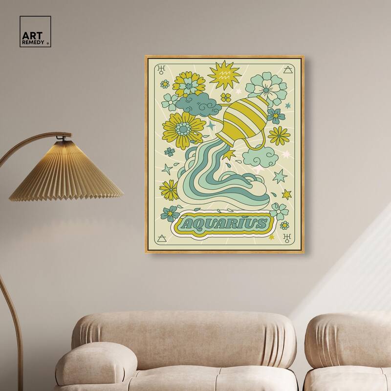 Aquarius Stars Card Canvas by Art Remedy