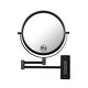 preview thumbnail 1 of 8, 8" Bathroom Mirror Wall Mounted Magnifying Reversible Double Sided 1X/10X Makeup Mirror 16.8"L x 12"W - Black