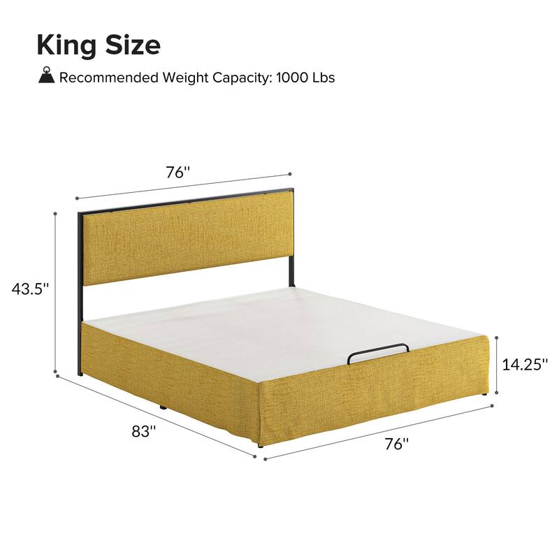 Oliver Modern Washable Slipcover Bed Upholstered Metal by HULALA HOME