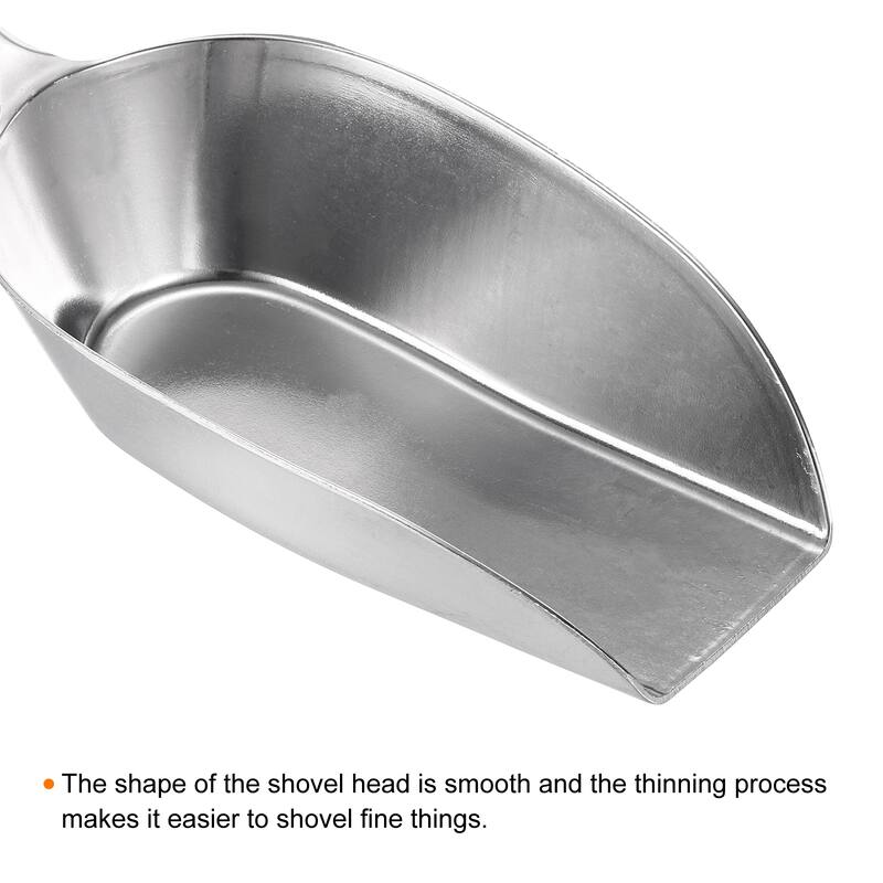 Ice Scoops Aluminum 9.65" Small Ice Maker Flour Cereal Sugar Utility Shovel - Silver Tone