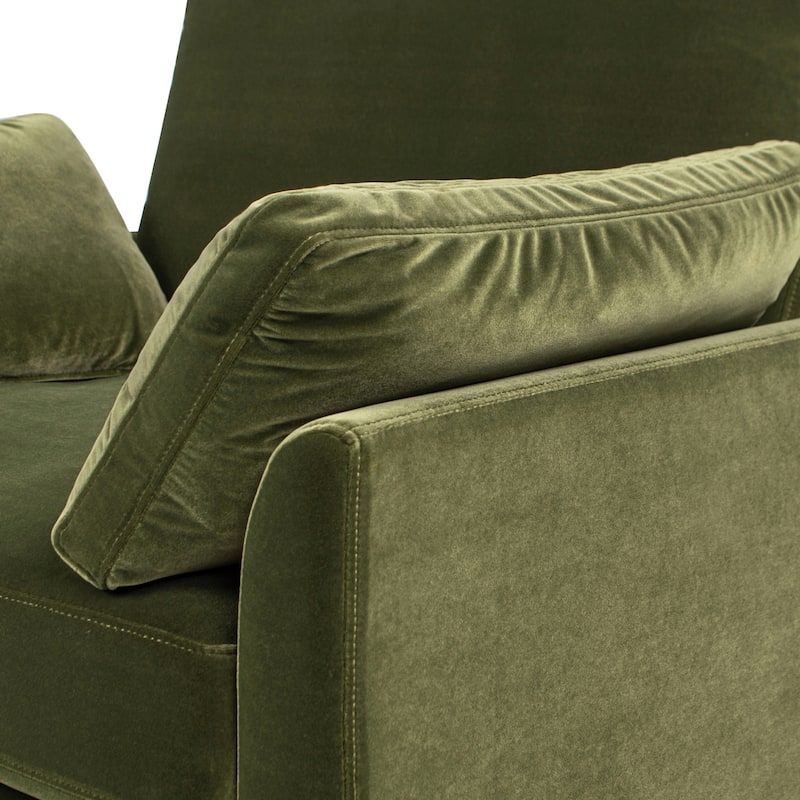 Pasadena 36" Wide Modern Farmhouse Velvet Accent Arm Chair