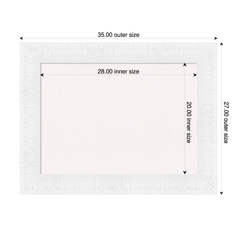 Luxe White Framed Cork Board - Bulletin Board, Organization Board, Pin Board - White - 35 x 27 in