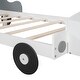 preview thumbnail 27 of 34, Car-Shaped Platform Bed Pine Wood Platform Bed with Headboard and Footboard Storage Shelves for Girls, Boys Bedroom