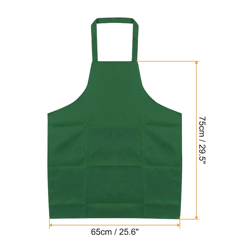 4pcs Kitchen Cooking Aprons 75x65cm Polyester Art Apron - 75cmx65cm - Dark Green
