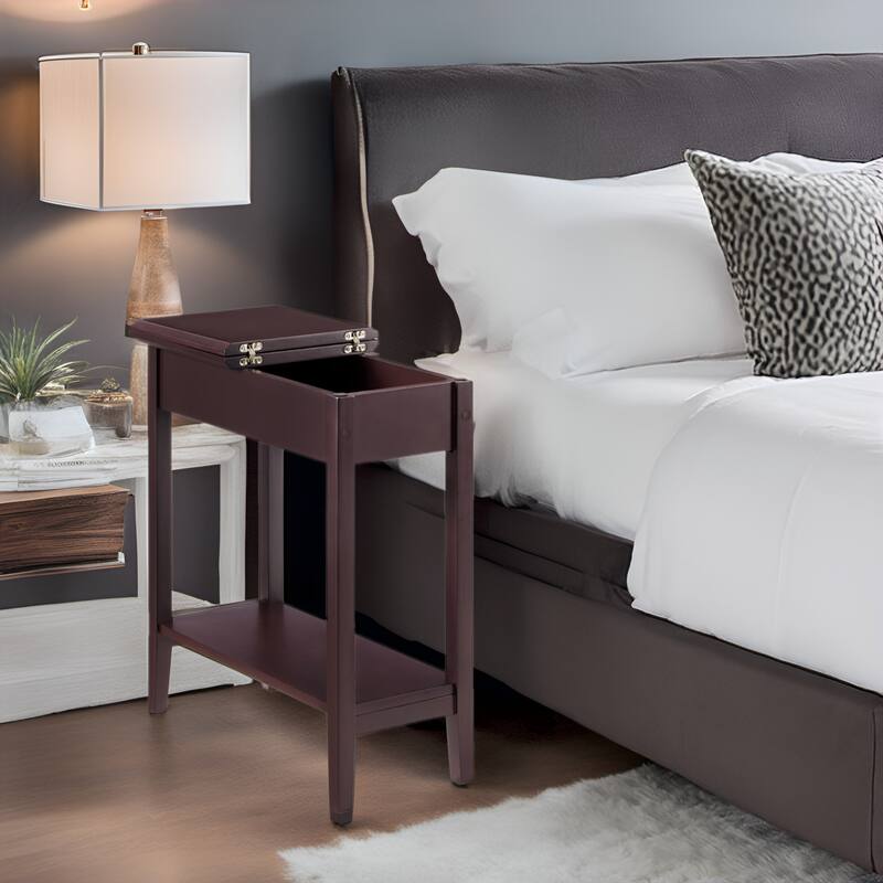 Stylish Slim End Table, Narrow Nightstand, and Skinny Bedside Table
