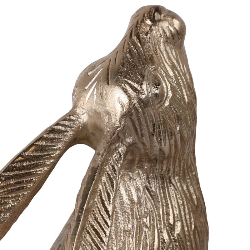 Metal Bookends Bunny Figurine Metallic Finish (Set of 2) - 9" Gold - 8.5"