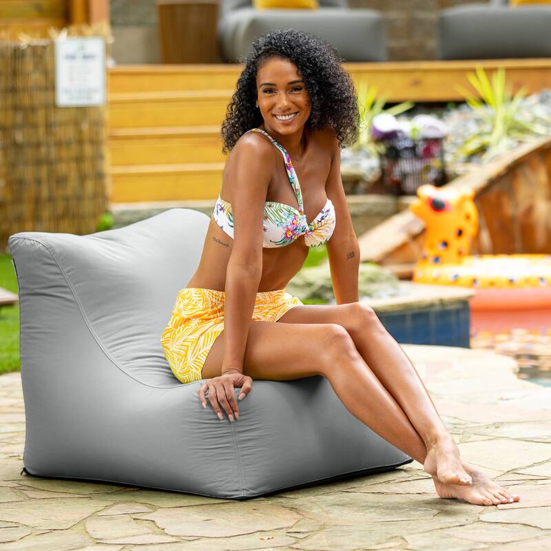 Jaxx Ponce Outdoor Bean Bag Chair - Weather Resistant Patio and Poolside Lounge Seating