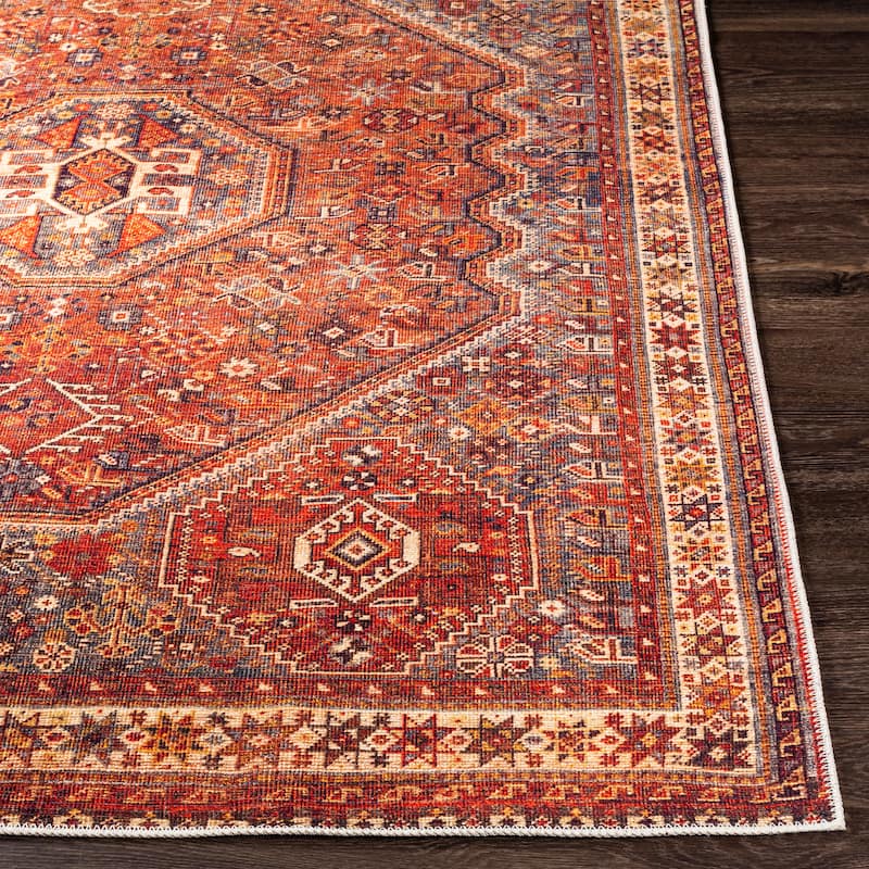 Livabliss Ernestina Machine Washable Medallion Area Rug