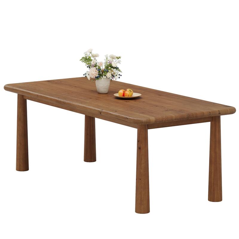 63'' Solid Wood Dining Table, Kitchen Table Dining Room Furniture