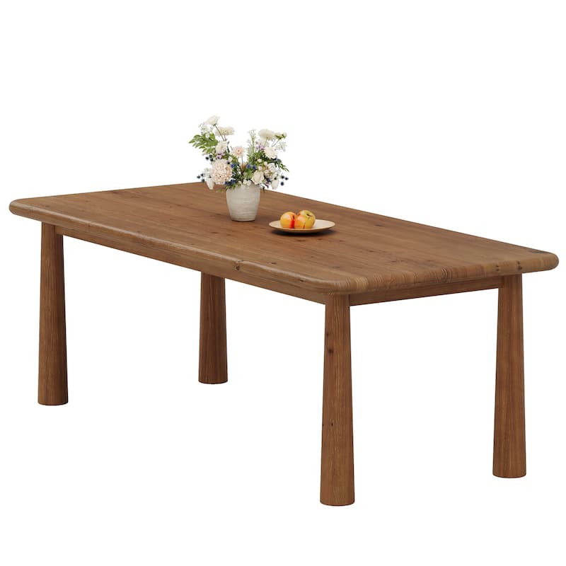 Solid Wood Dining Table, 63'' Kitchen Table Dining Room Furniture