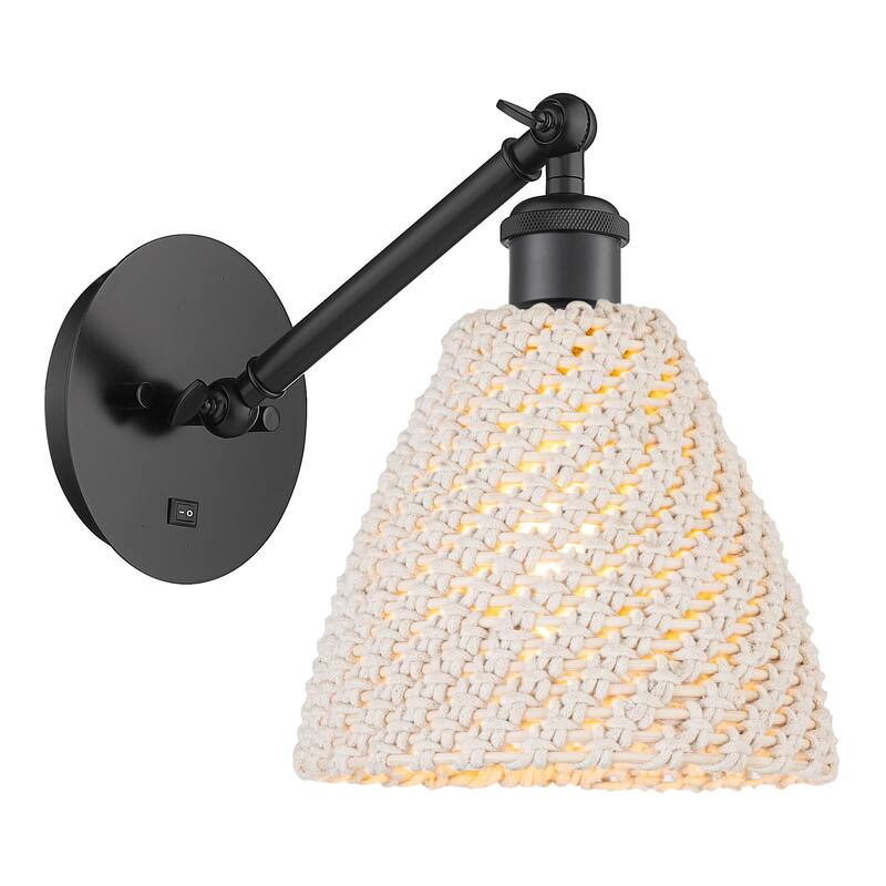 Innovations Lighting Endless Possibilities Ballston - Bristol Natural - 1 Light 8" Adjustable Sconce - Matte Black