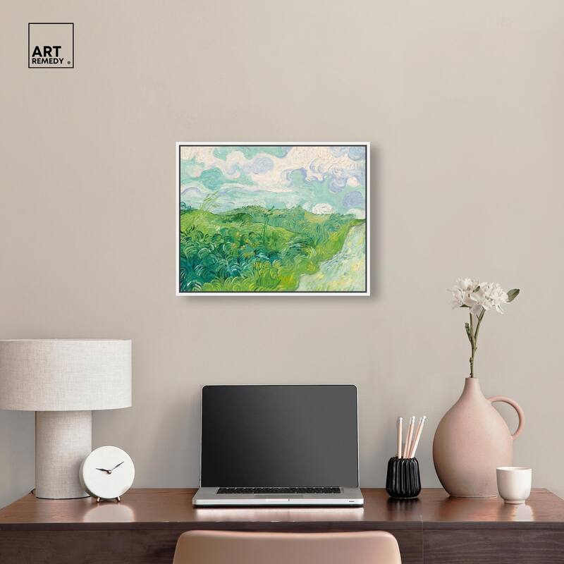 Green Wheat Fields Canvas by Art Remedy